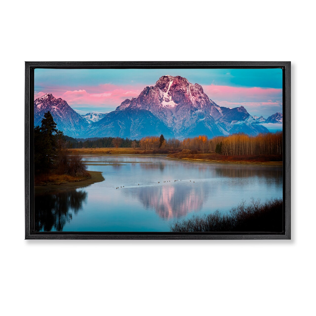 Stupell Industries Vast Mountain Lake Photography Framed Floater Canvas Wall Art Design by Rick Berk